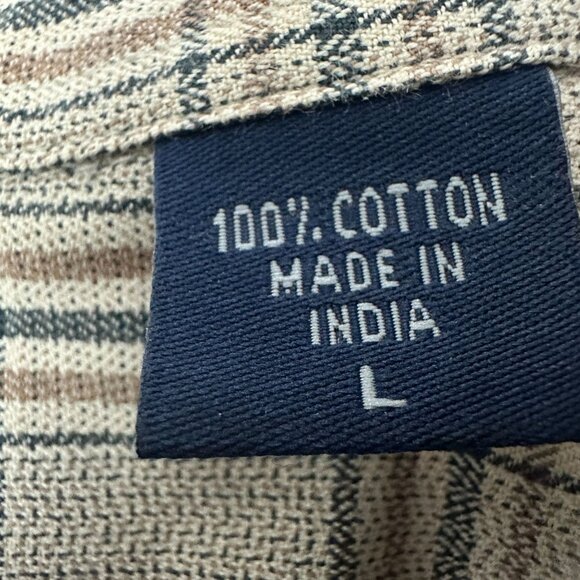 Izod Mens Size Large Plaid Long Sleeve Button-Down Shirt 100% Cotton - Picture 4 of 5